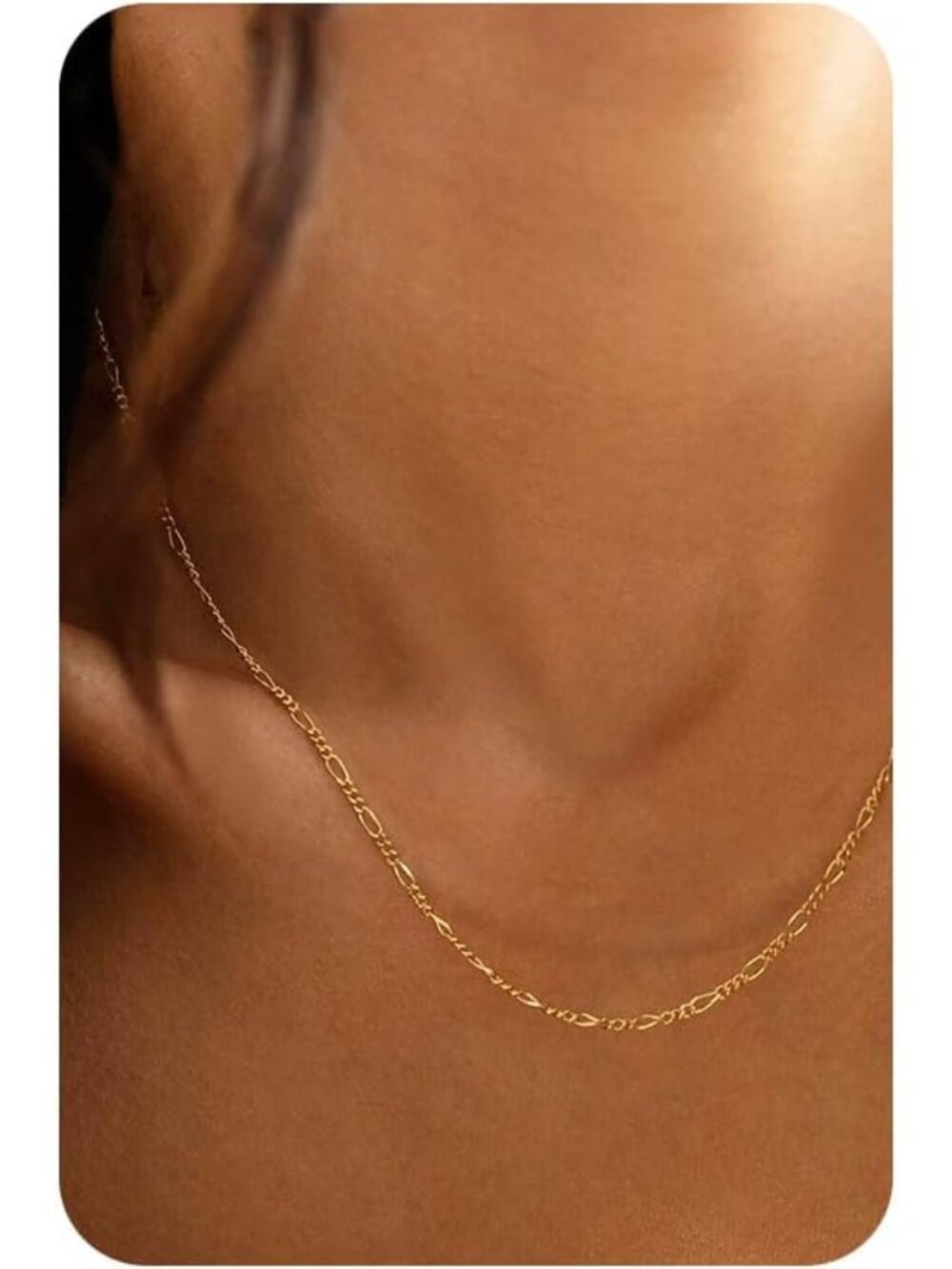 14K Gold Plated Chain Necklace for Women Trendy - 925 Sterling Silver Clasp Dain